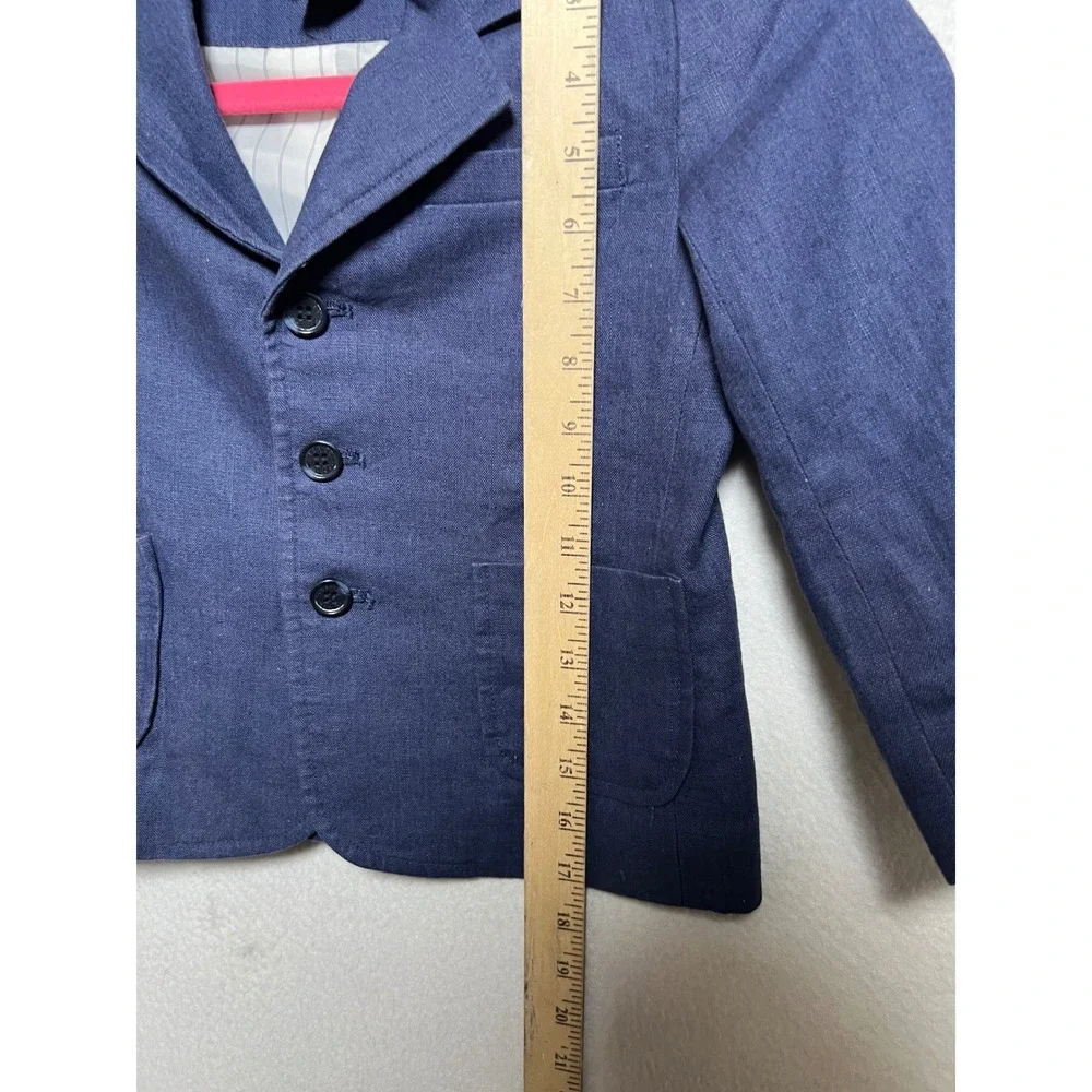 E-LAND Kids Boys Navy Blue Linen Blazer Jacket Size 4T‎